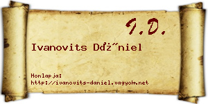 Ivanovits Dániel névjegykártya